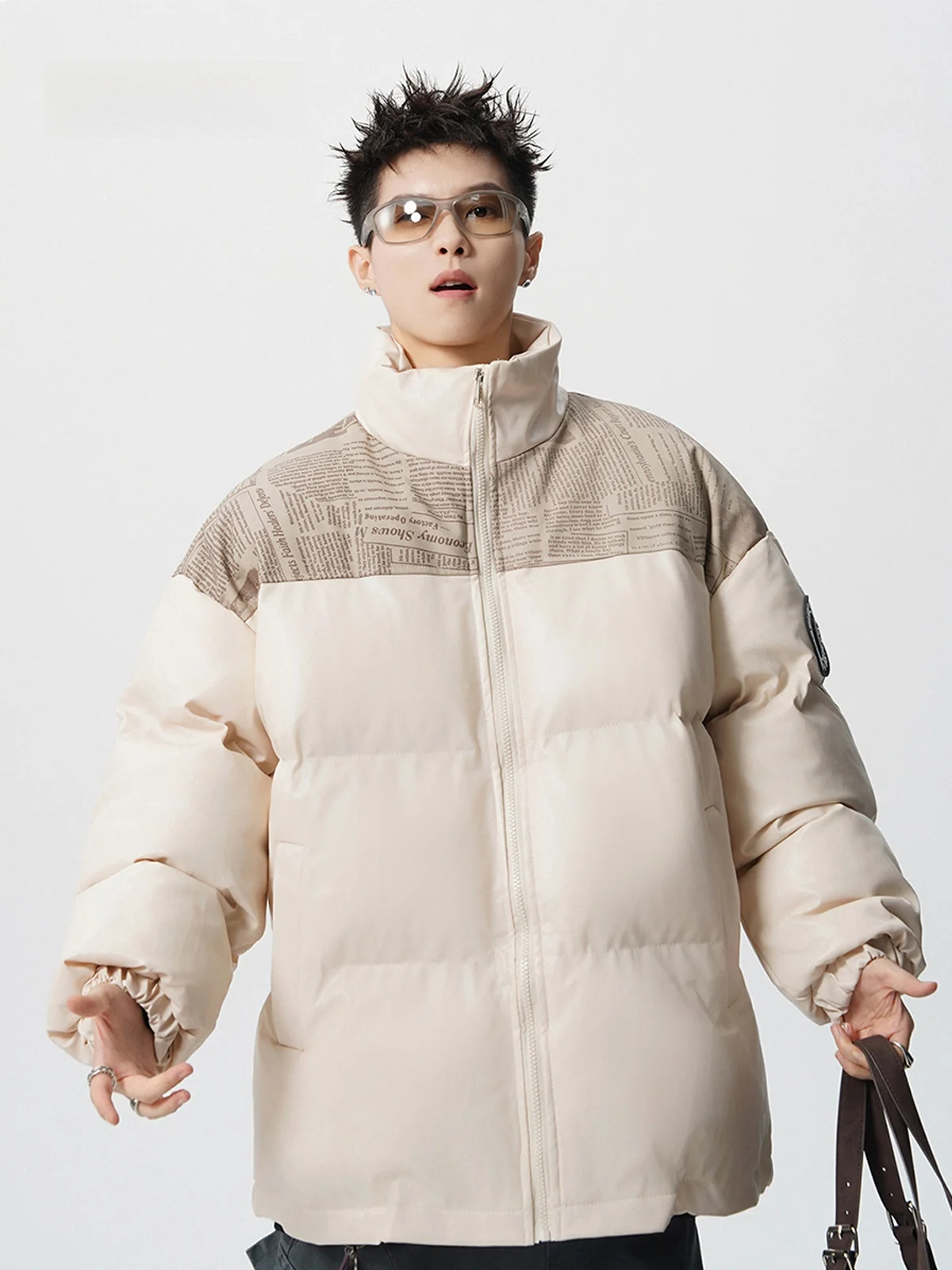 

Американский Sle сращенный цветной хлопковый джет из искусственной кожи для мужчин, зимняя модная свободная повседневная верхняя одежда с воротником-стойкой для пары...