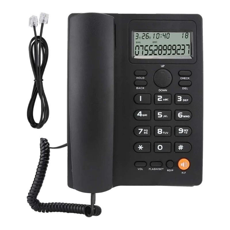 Corded Landline Phone Big Button Household Hotel Business Desktop Landline Telephone with LCD Display KX-T2025