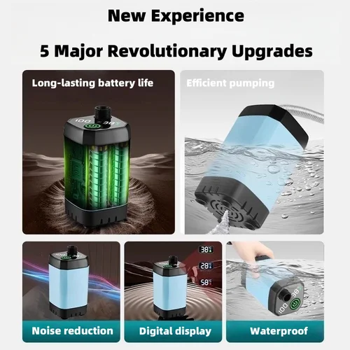 Imagen 2 del producto Unidad de ducha eléctrica portátil para exteriores, con batería de larga duración, adecuada para uso en campamentos, baños y sitios de construcción.