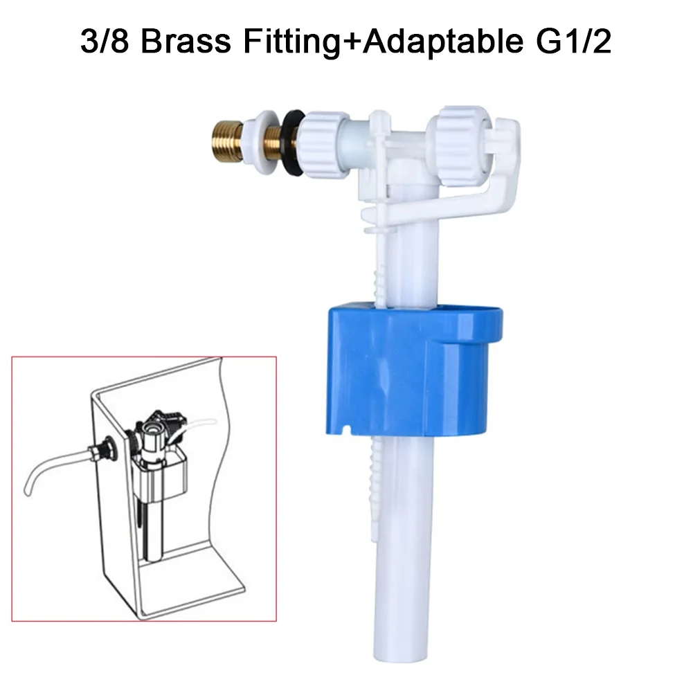 

G3/8 G1/2 Brass Connection Cistern Filling Valve 1PC Toilet Inlet Valve Shank Single Float Pro Side Entry Inlet for Valve
