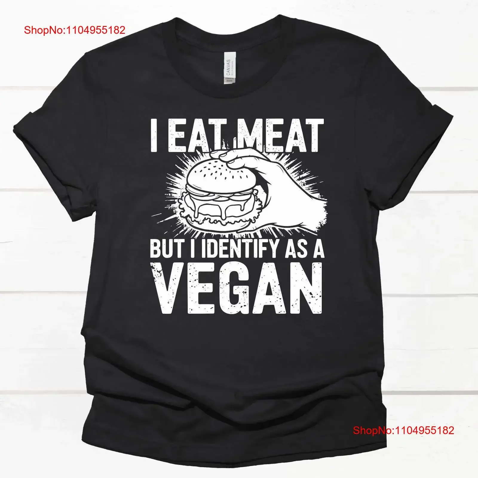 

Я ешь, мясо, но идентифицирую себя как веганская футболка, забавная футболка на растительной основе, DieT, вегетарианский любитель животных, верхняя одежда в стиле образ жизни, винтажная стираная одежда