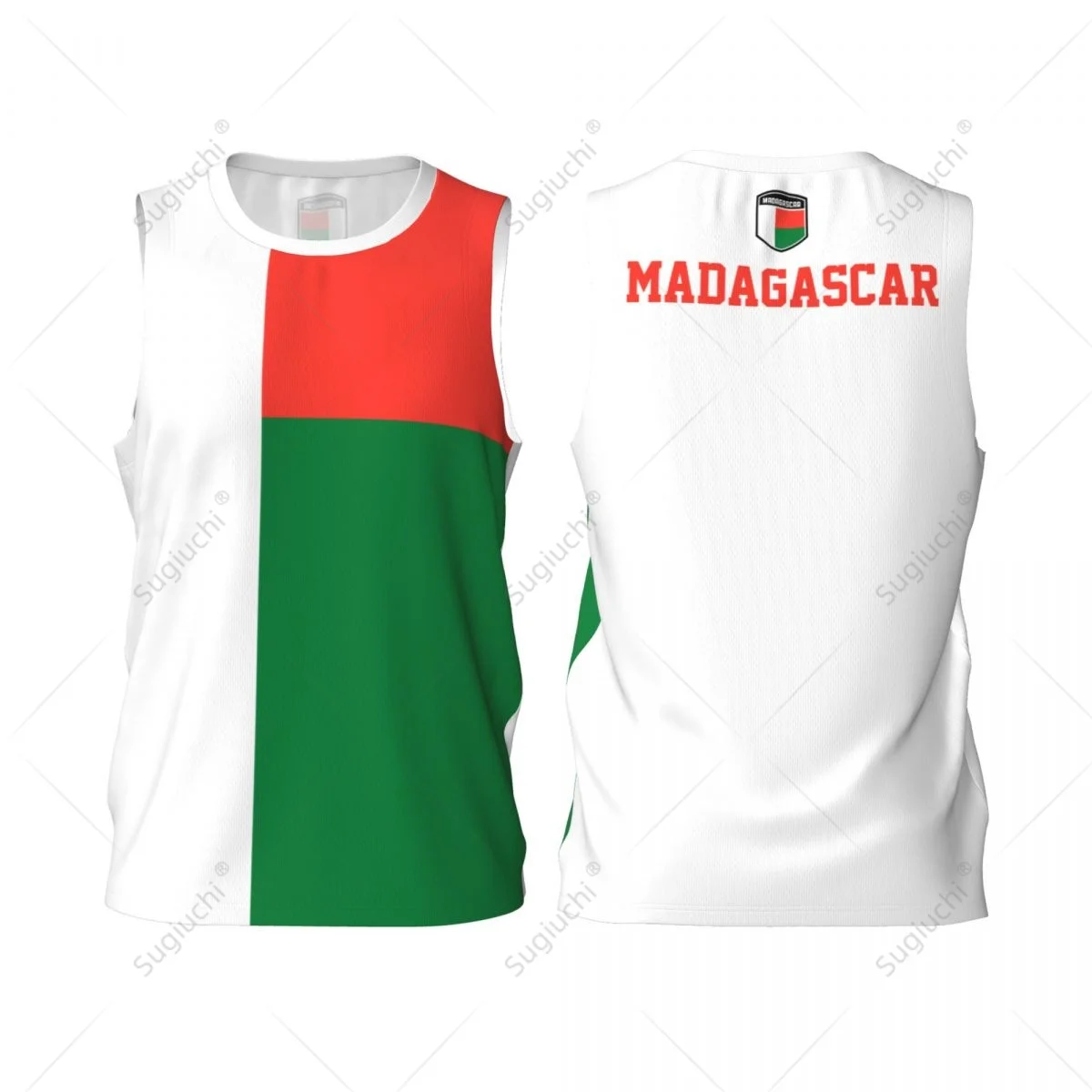 

Мужская футболка без рукавов с флагом Мадагаскара, для баскетбола, спорта, бега, фитнеса, многофункциональная, эксклюзивная, с индивидуальным именем и номером