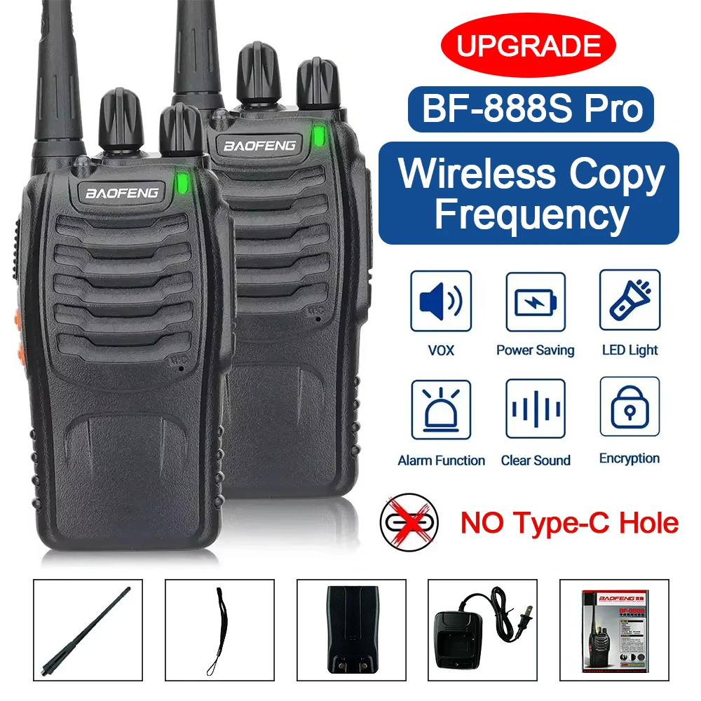 

Baofeng BF-888S Pro Walkie Talkie Wireless Copy Frequency Long Range UHF 400-470MHz Portable Ham Two Way Radio for Hunting