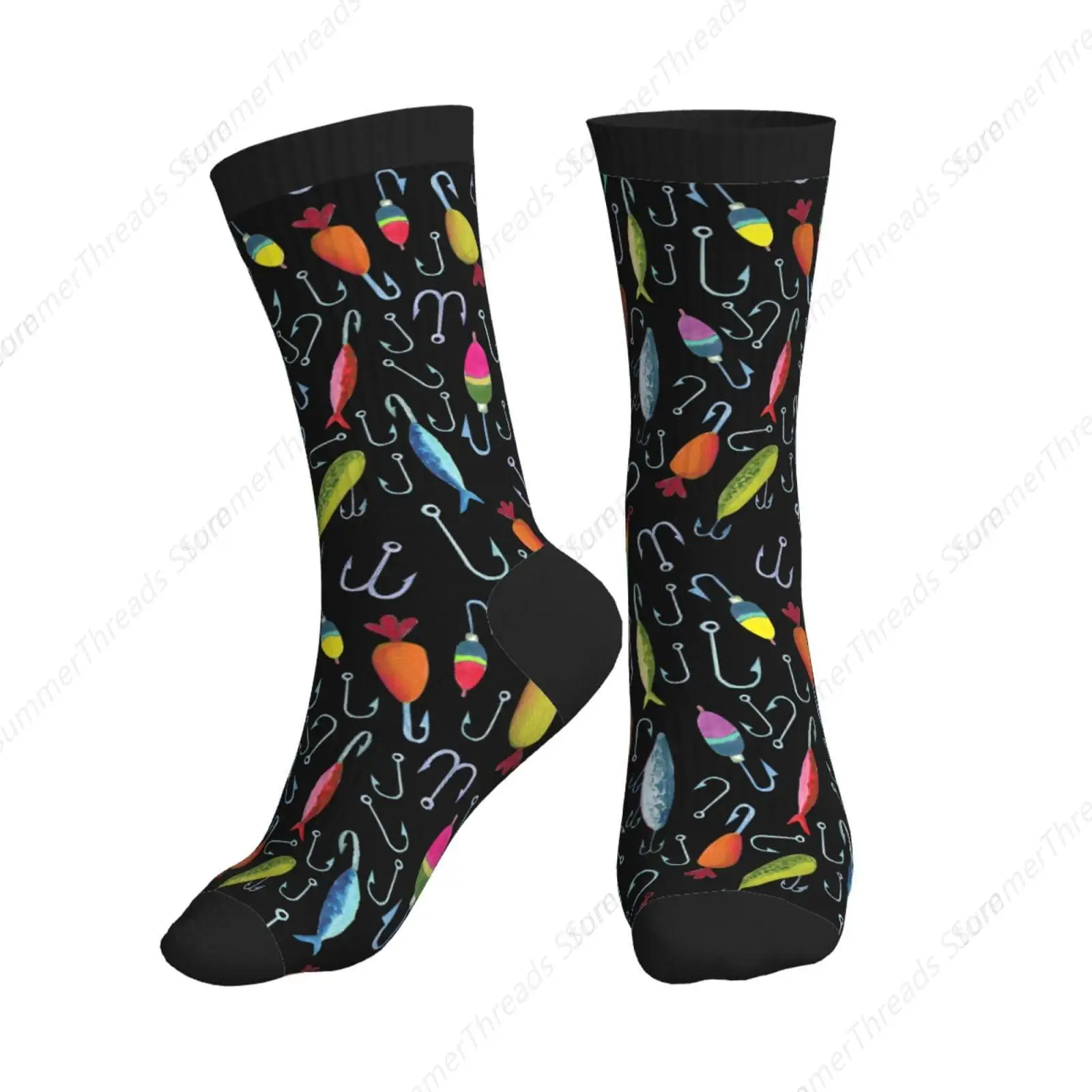 

Black Funny Fish Socks Gifts for Fishing Lover Women Men