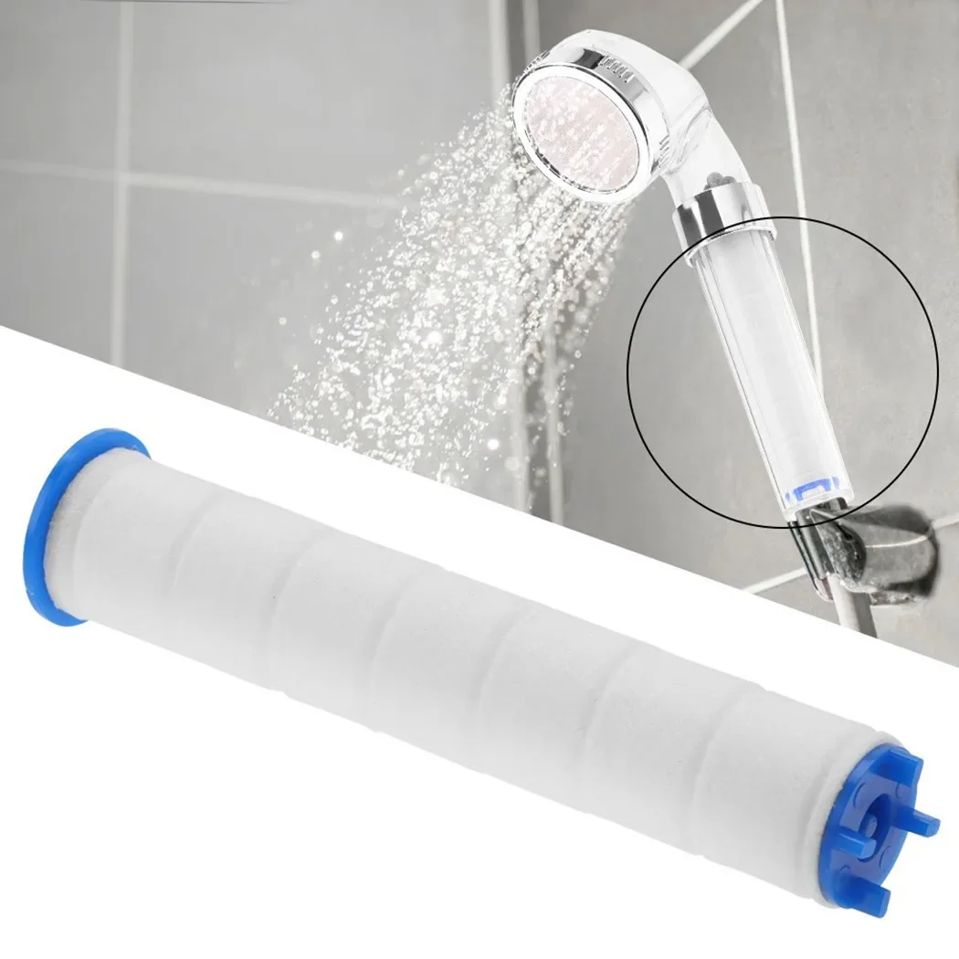 5 Pcs 11.5*2.5cm Shower Head Filters PC, PP Cotton Negative Ions Pressurized Handheld Bathroom Showering Filter Out Sand, Rust,