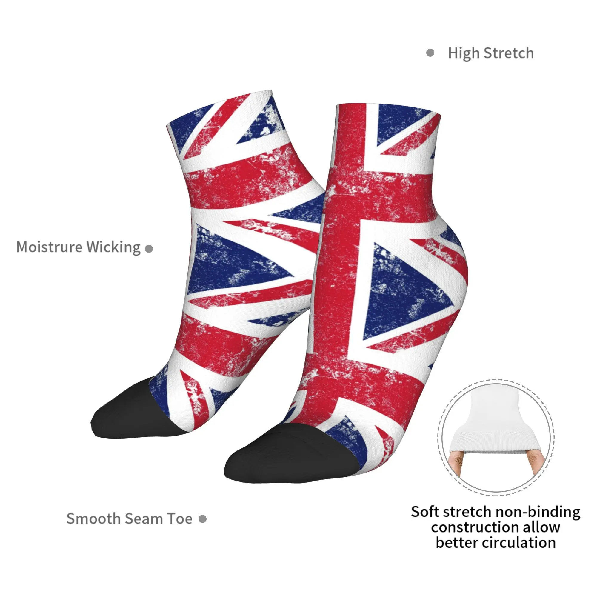 Calzini con bandiera Union Jack in difficoltà per tutte le stagioni Calzini super morbidi Harajuku Calze alla moda per uomo Donna Regali di Natale