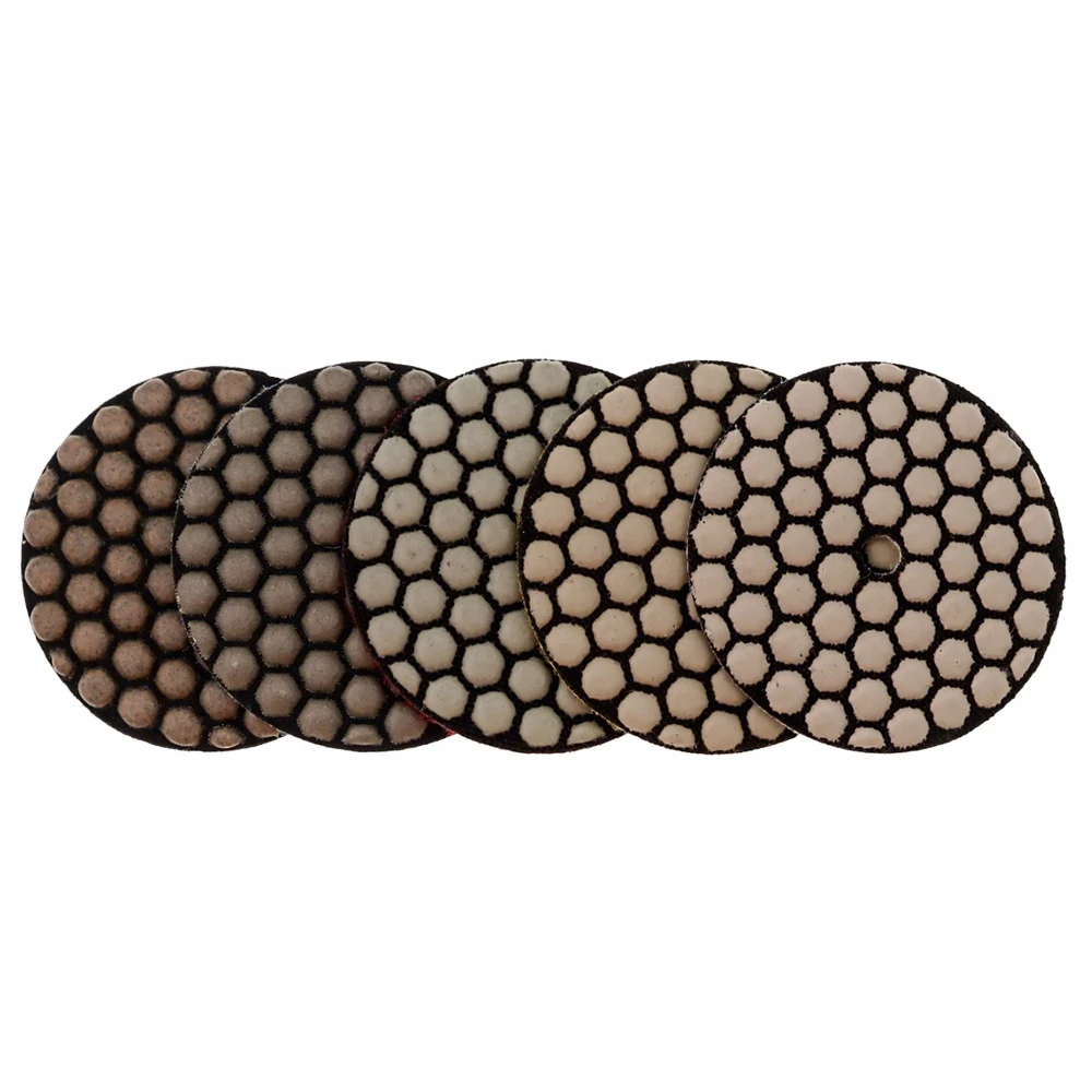 RIJILEI 5 Pieces/Lot 3Inch Dry Polishing Pad 80mm Honeycomb Marble Polishing Pad Flexible Stone Polishing Pads Sanding 3GM5