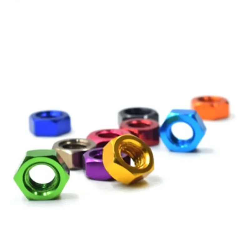 

10pcs/lot DIN934 M3 M4 M5 M6 M8 Anodized colourful Aluminum Hex Nut for RC Models