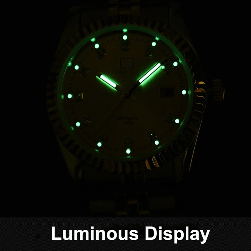 CARNIVAL Classic Diamond Time Automatic Mechanical Watches For Men Fashion Luminous Calendar Luxury Business Watch Men's - view 6