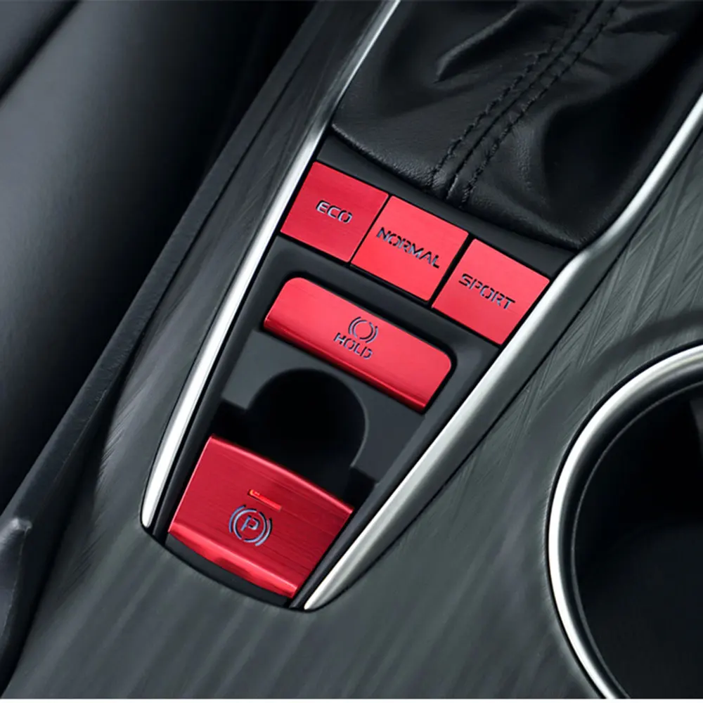 5pcs Car Gear Shift Panel Button Cap Cover Switch Frame Trim Sticker Decoration Decals For Toyota Camry 2018-2022 Accessories