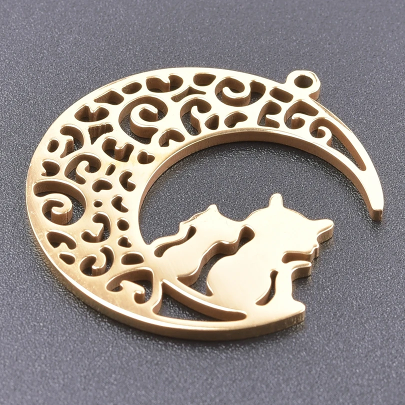 5pcs Gold Color Vintage Moon Charms For Jewelry Making Supplies Metal Crescent Moon Pendant Diy Necklace Earrings Accessories