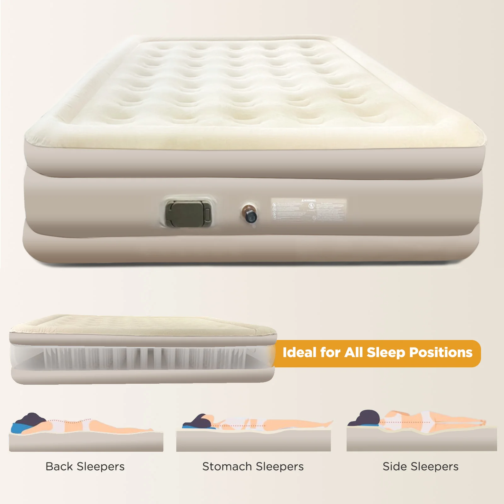 Vanace Wholesale Modern Design Portable PVC Inflatable Air Mattress Built-In Pump Self-Inflating Air Bed Outdoor Gym Camping Use