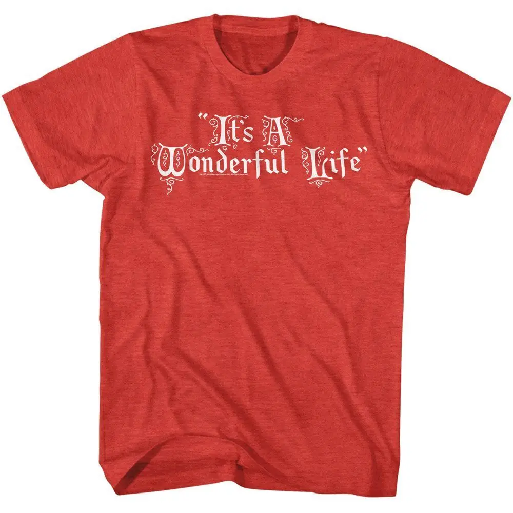 It'S A Wonderful Life Title Treatment Red Heather T Shirt