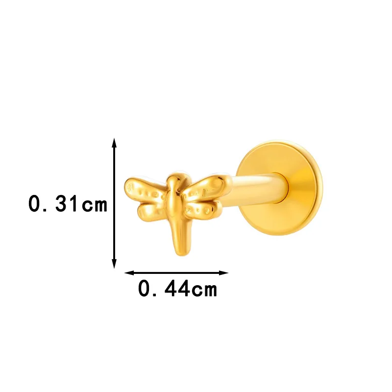 1PC ASTM F136 Titanium Piercing Animal Shape Helix Tragus Internal Thread Labret Stud Ear Stud Cartilage Earrings Women Jewelry