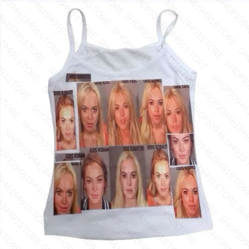 ropa de mujer cutecore 2000s Clothes Y2k Tank Top Abstract Graphic Tee Artistic Design Casual Streetwear Trendy Summer Fashion