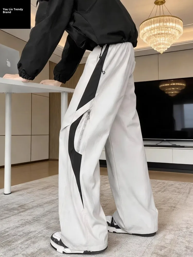 

Outdoor Fleece Lined Loose Flared Sports Pants Men's Winter Windproof Waterproof Camouflage Workwear Trousers American Casual...