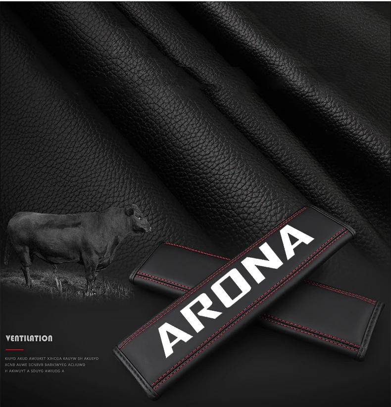 1pcs Car Seat Belt Cover Shoulder Strap Pad Auto Accessories  for Seat Arona Logo 2023  Auto Interior Decor Accessory