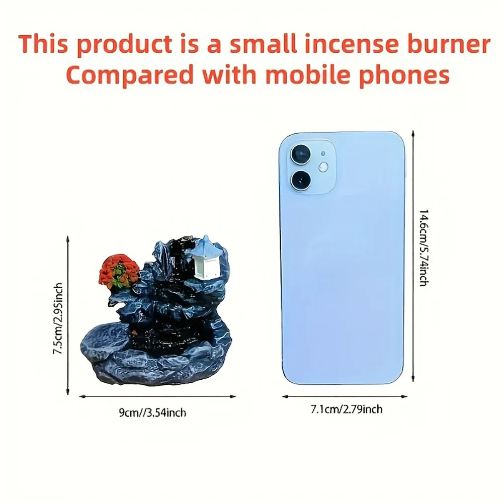 ackflow Incense Burner Mountain Waterfall Rockery Smoke Fountain Censer Zen Home Tea Room Decor Aromatherapy Ornament  Gift