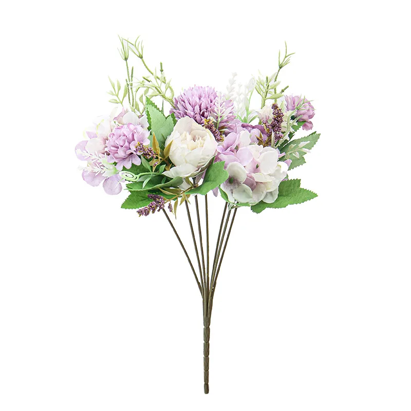 Beautiful Artificial Flowers Silk Peony For Vase Bride Bouquet Wedding Home Room Table Decoration Fake Floral Hydrangea Gifts
