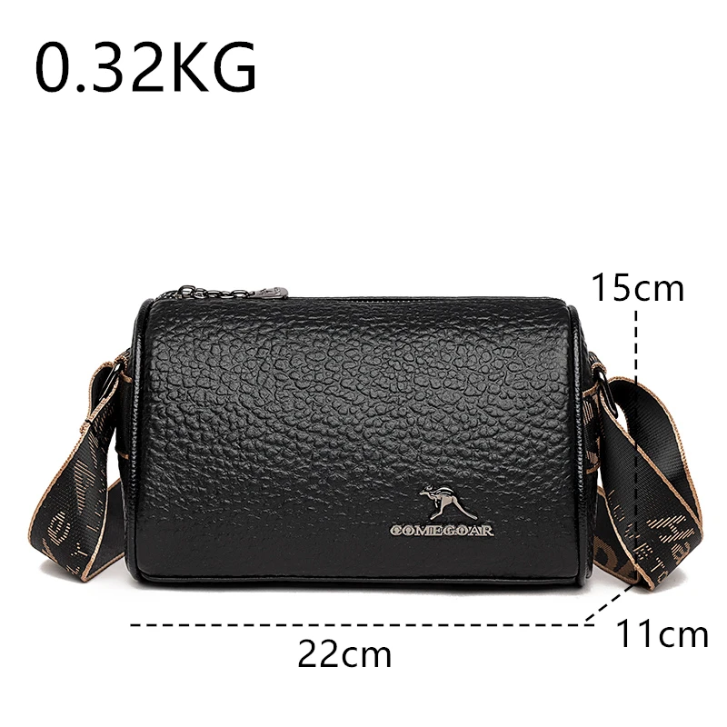 High Quality Genuine Leather Women Handbag Luxury Cowhide Messenger Bag Ladies Tote Black Fashion Female Shoulder Crossbody Bag