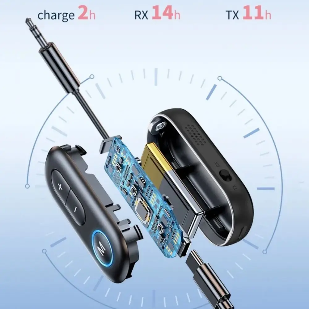 2 in 1 Bluetooth 5.4 수신기 송신기 미니 3.5mm AUX Bluetooth 무선 어댑터 LED 표시기 잭
