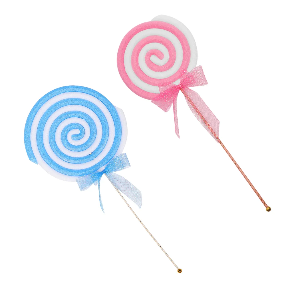 2pcs Photo Lollipop Props Wedding Party Decor Large Lollipop For Candy Cake Decorations Decorative Fake Models Foam Lollipops