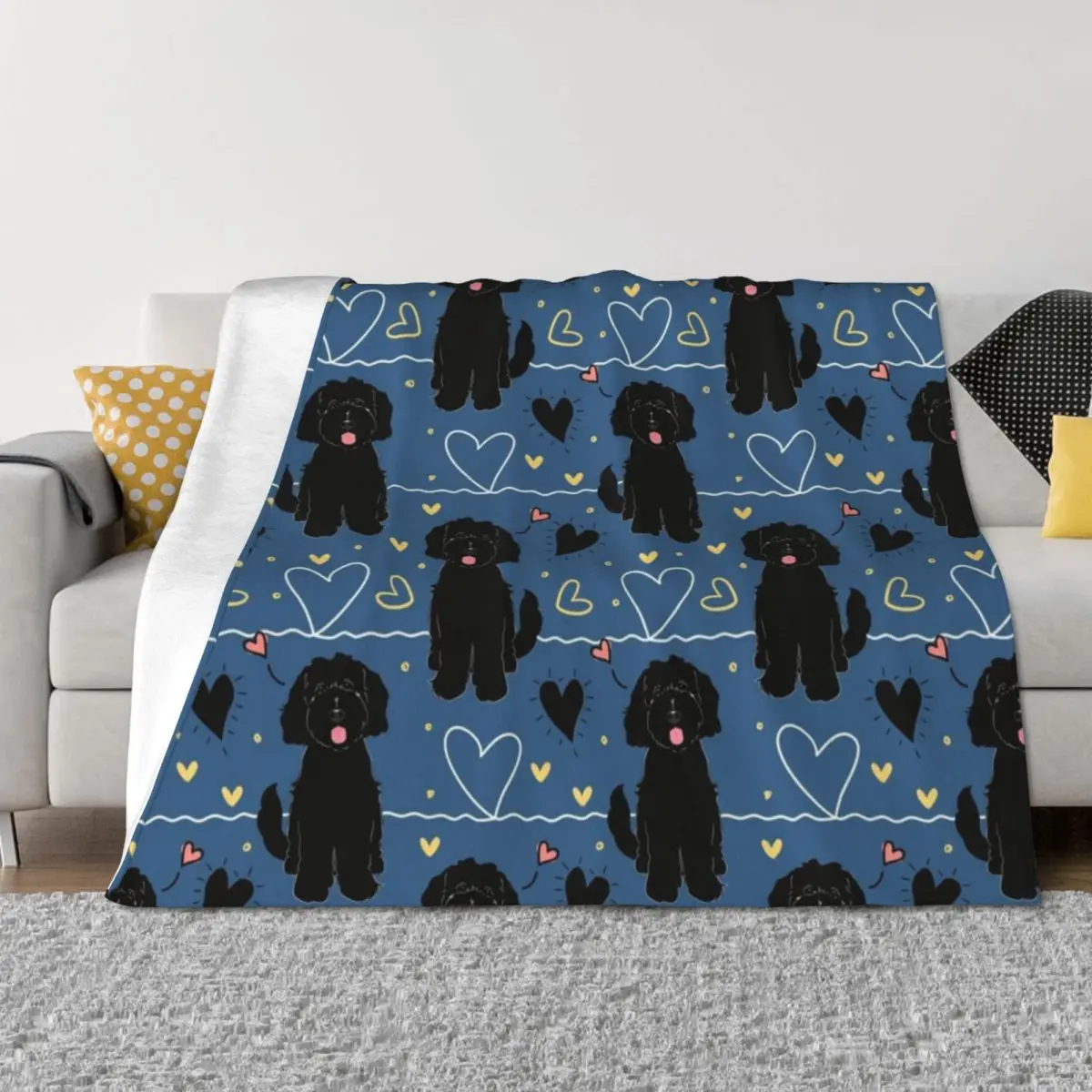

LOVE Black Goldendoodle Dog Throw Blanket bed plaid Soft cosplay anime Sofa Blankets
