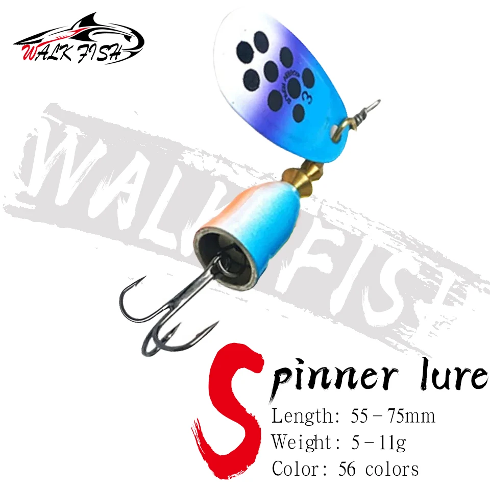 WALK FISH New Metal Fishing Lure Spinner Bait High Quality Hard Baits 1#-5# 5g 6g 8g 9g 11g Treble Hook Fishing Tackle For Pike