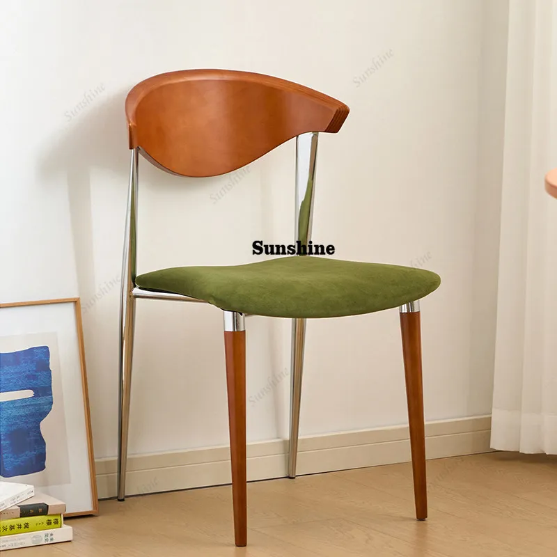 

Medieval style modern simple solid wood dining table matching backrest chair