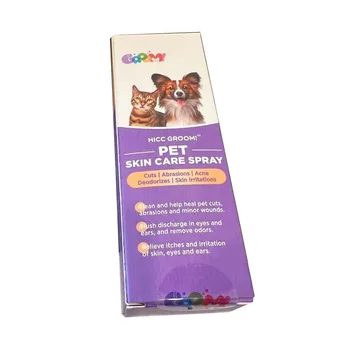 HICC GROOM! 민감한 피부용 반려동물 스킨 케어 스프레이, 가려움증 완화, 상처, 찰과상, 여드름, 탈취, 피부 건강 증진, 100ml
