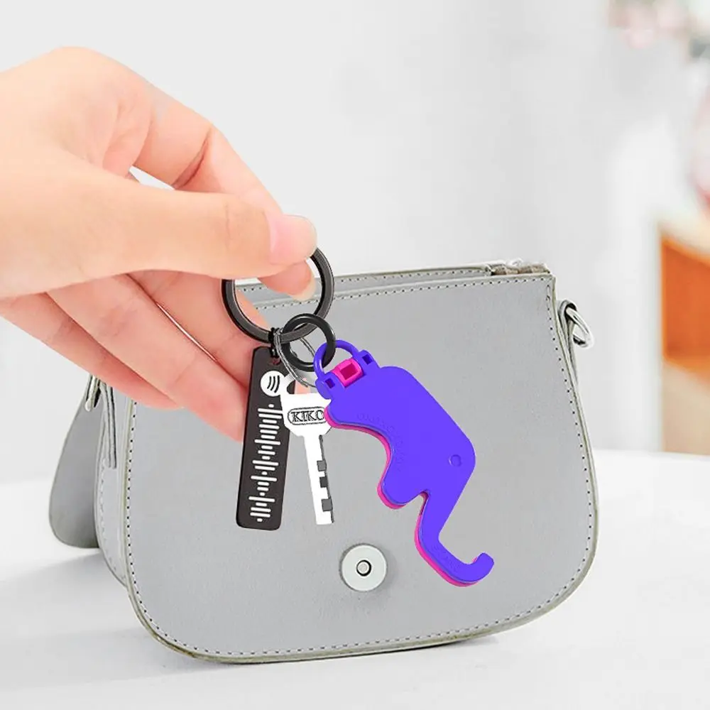 Elephant Shape Mobile Phone Stand with Keychain Foldable Mobile Phone Holder Cartoon Portable Cell Phone Bracket