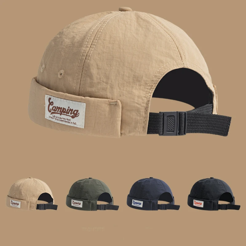 

Street trend, men and women, brimless, quick drying, hip-hop, yuppie, personalized, melon skin hat, retro, bald, round hat