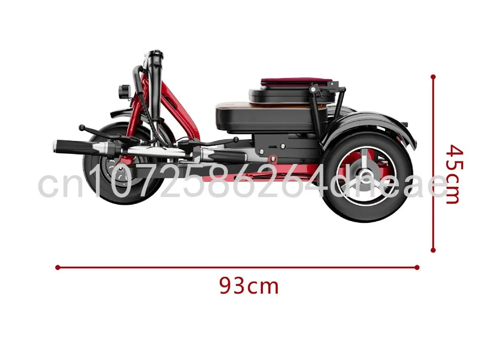 350w Electric Trike Old Age Auto Rickshaw  Foldable Mini Three Speed Transmission Leisure Lithium Battery Powerdriven Vehicle