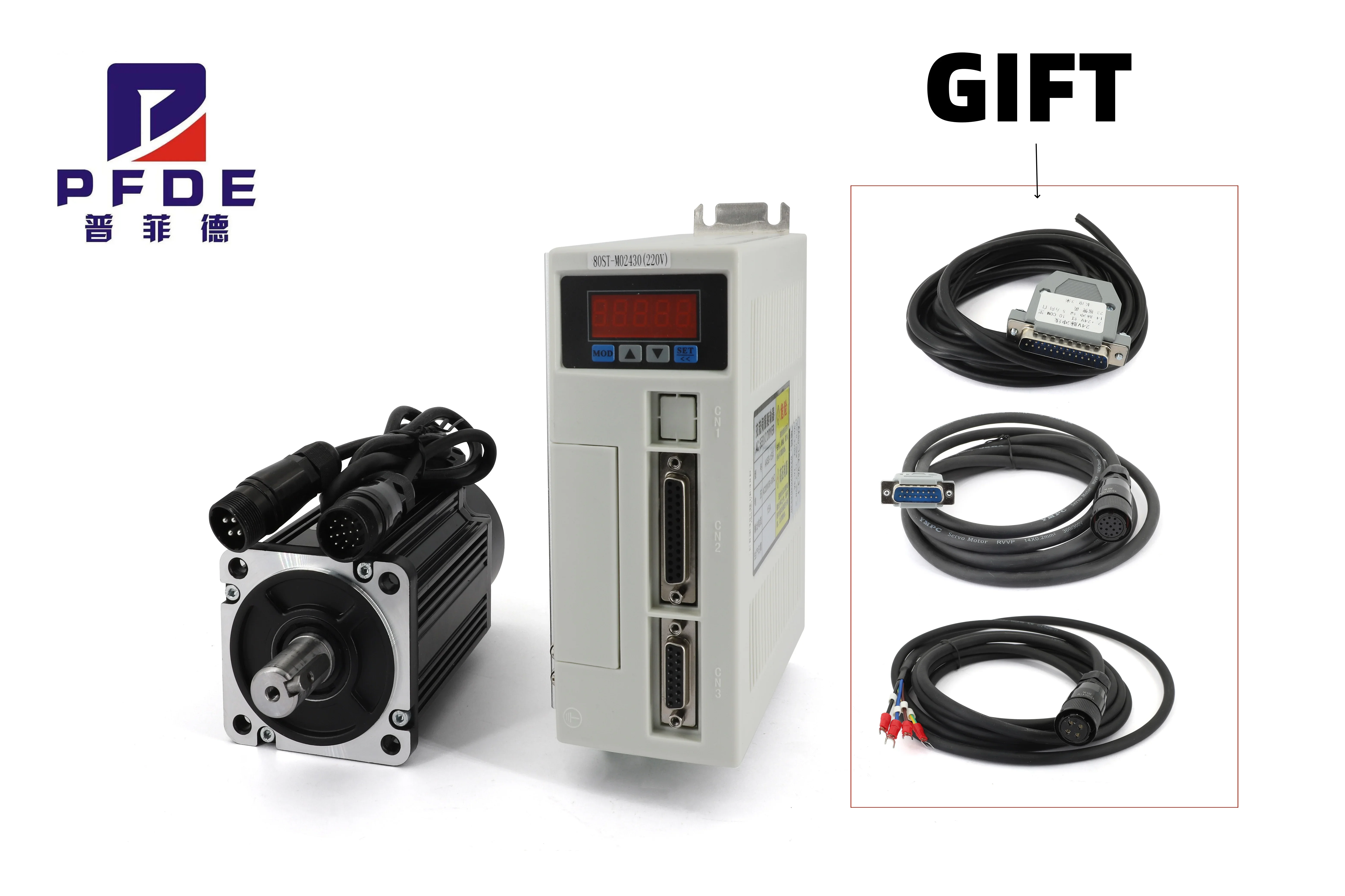 

15A 80ST-M01330 AC Servo Motor 220V 0.4KW 1.27N.m 3000RPM Single-Phase AC White drive permanent magnet AASD Matched Driver.