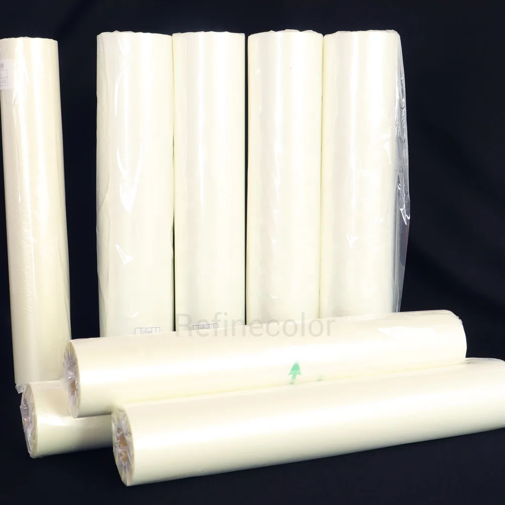 

30cmx100m/50m Roll-to-Roll PET B Film High Temperature Heat Transfer Laminator on UV Printed PET A-B Film UV DTF