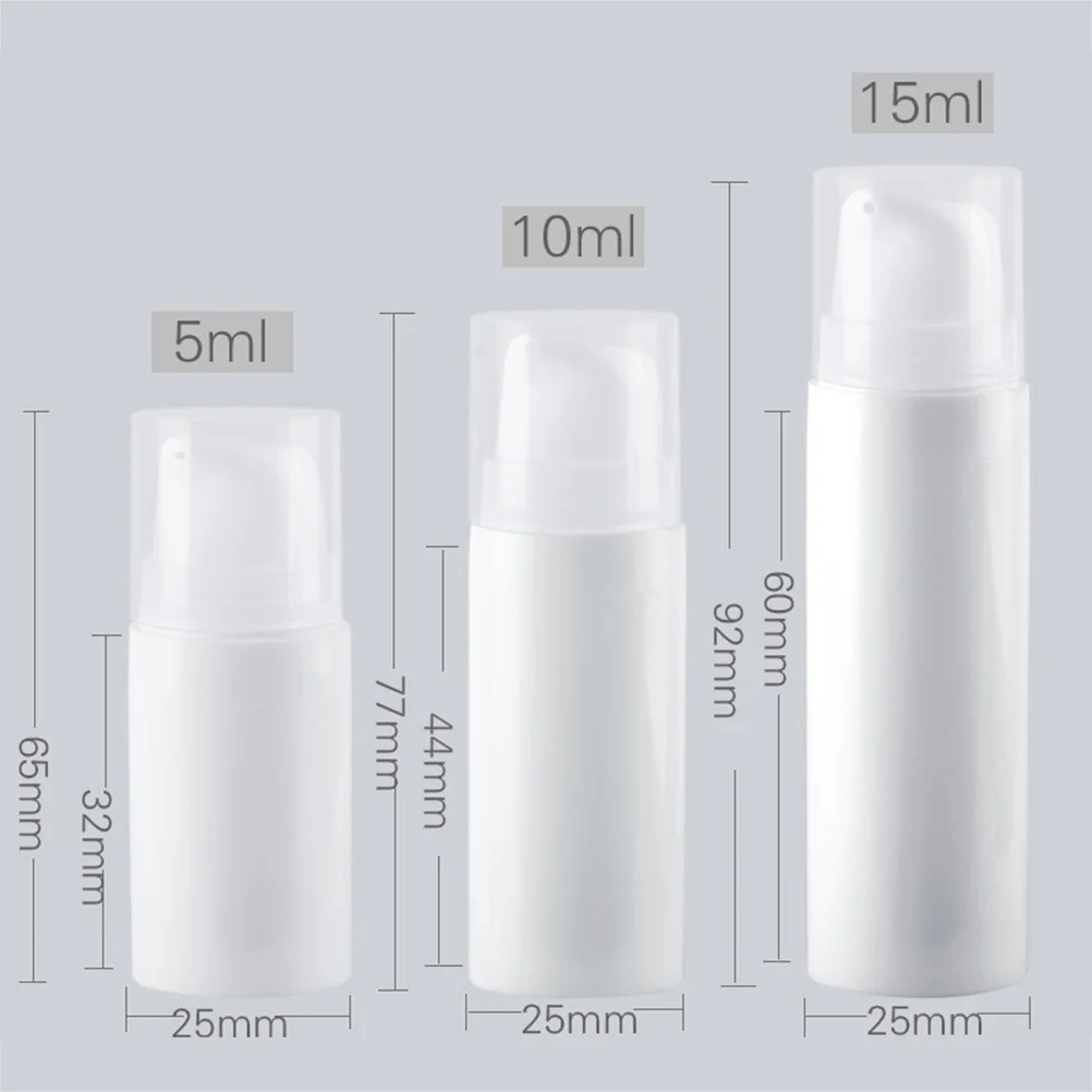 

6pcs /Set Vacuum Lock Travel Bottles 5Ml 10Ml 15Ml Squeezable Leak Proof Toiletry Containers For Shampoo Lotion