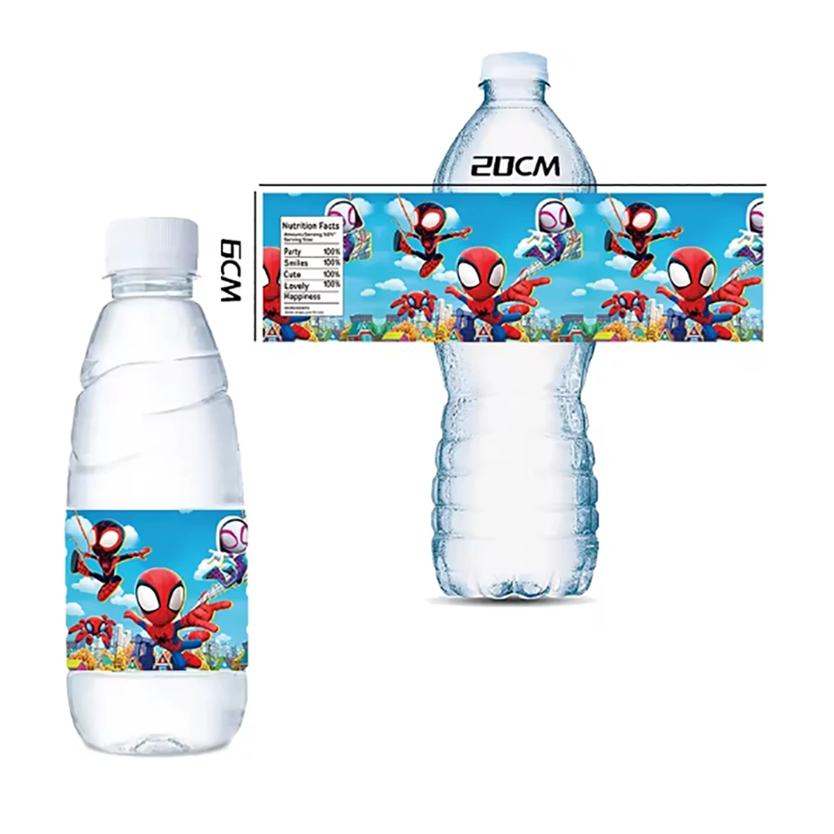 ملصقات زجاجة مياه سبايدرمان ملصق سبايدرمان لحفلات أعياد الميلاد ملصق مضاد للمياه لحفلات استقبال المولود الجديد للأولاد ومستلزمات الحفلات #4