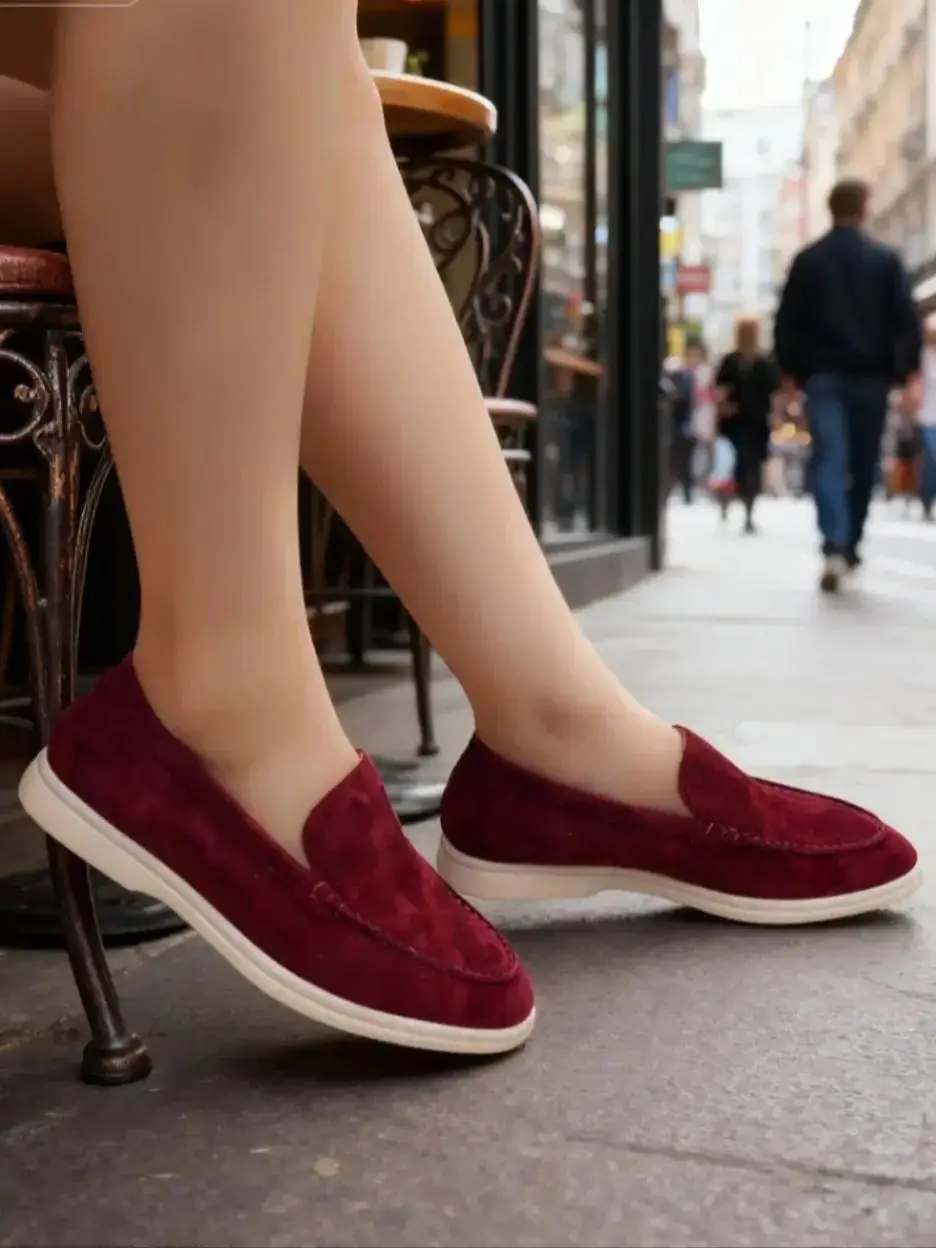 Modieuze Damesschoenen Van Echt Leer, Lente En Herfst, Hoogwaardige Gloednieuwe Loafers Voor Dames, Multi-Color Casual Schoenen - afbeelding 2