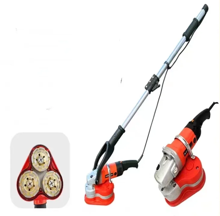 2023 New Design Detachable Long Rod Three Head Sander Small Concrete Grinder