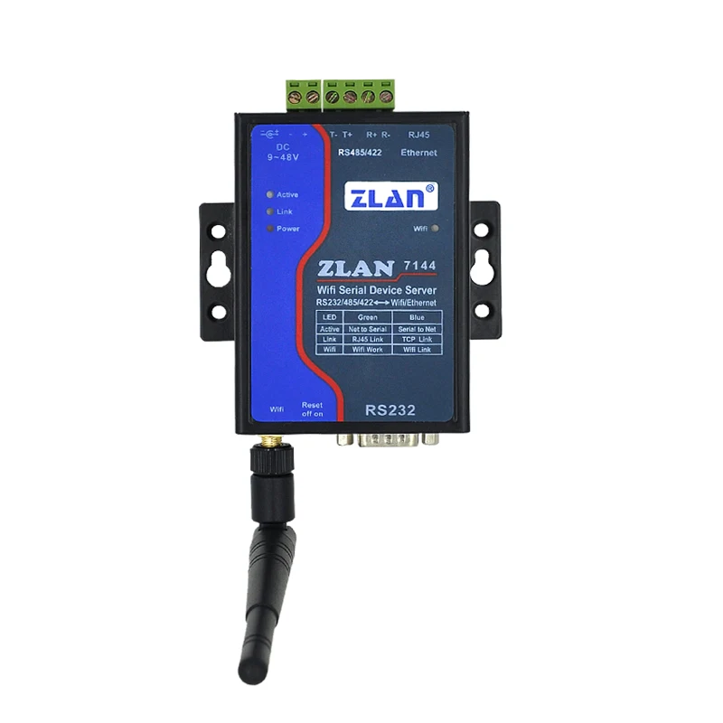 ZLAN7144 RJ45 Rs232 to Wifi JSON MQTT Gateway Industrial Gateway Serial Server Industrial Gateway