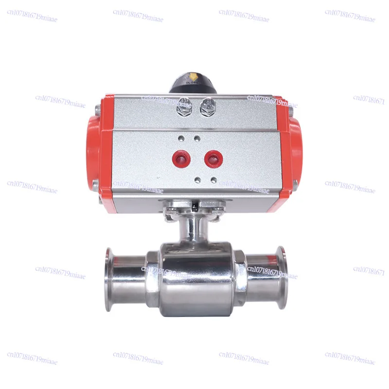 Pneumatic Quick Release Ball Valve 304 Stainless Steel Sanitary Grade Straight Through Valve Q681F Clamp Type Pneumatic Shut-Off