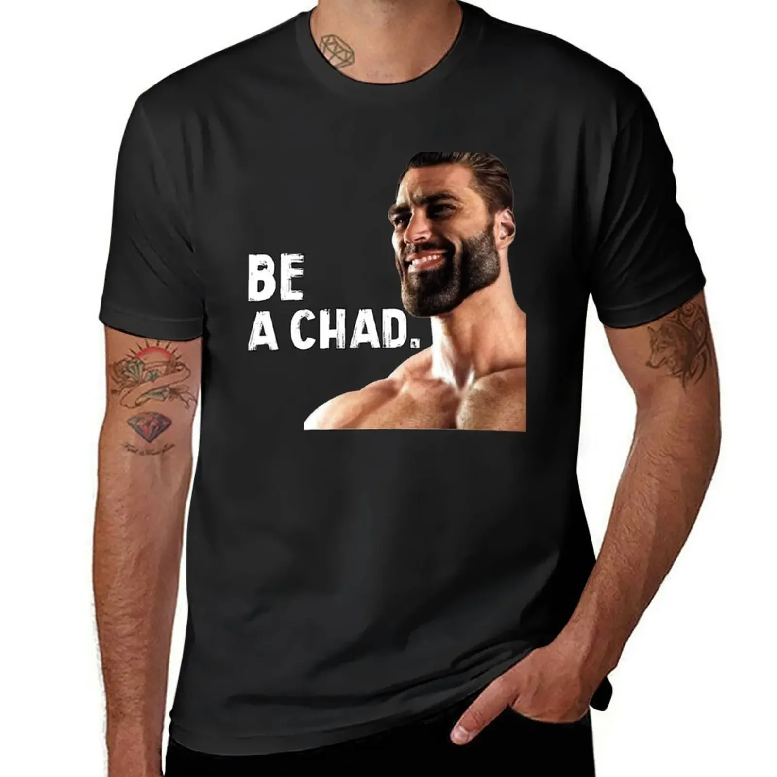 GigaChad Tri-blend T-Shirt tees korean fashion anime rapper graphic tees men workout shirt