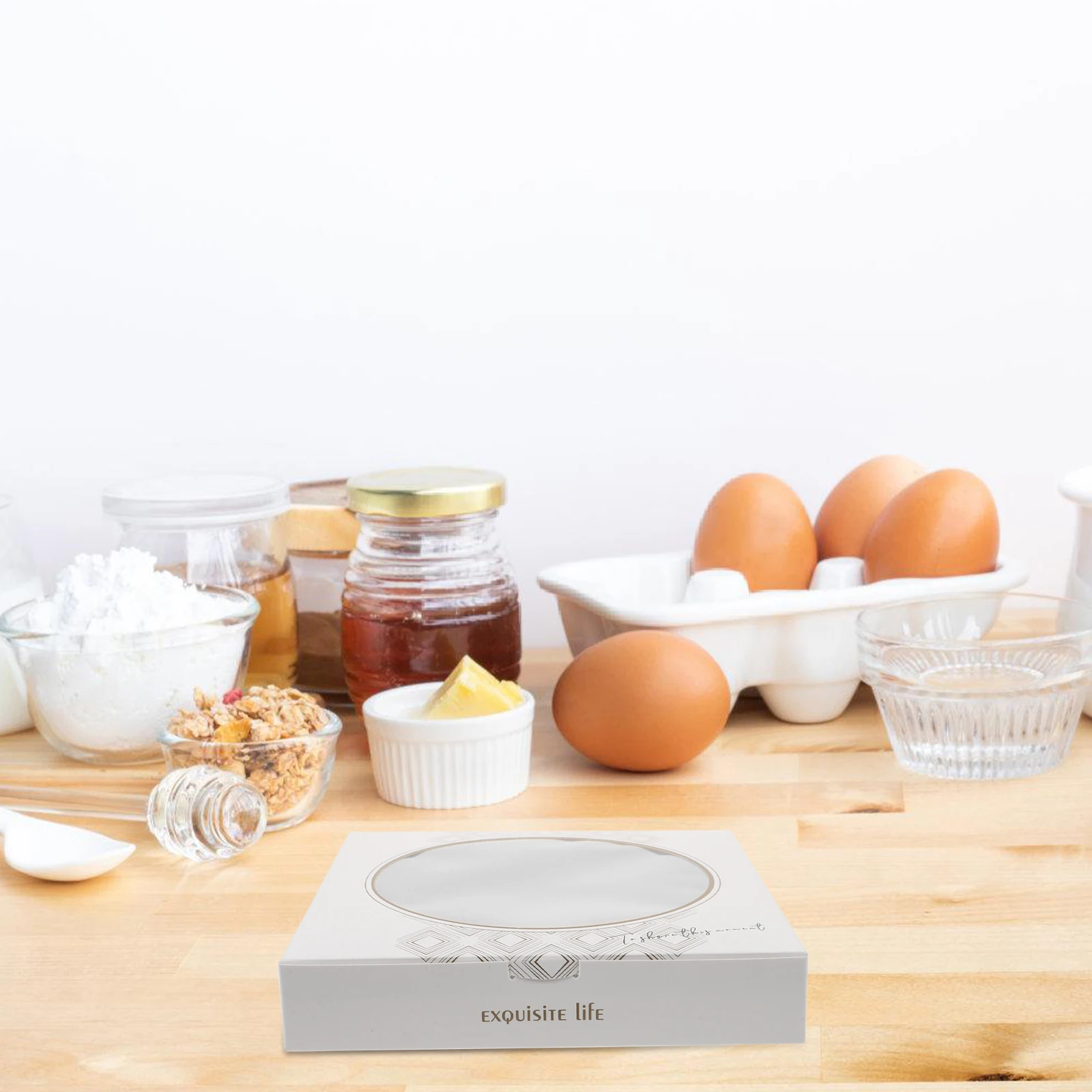 

20pcs Pizza Pizza Boxes 6 7 Inch Party Favor Boxes Golden Pattern Takeout Containers Window for Party Bakery Packaging