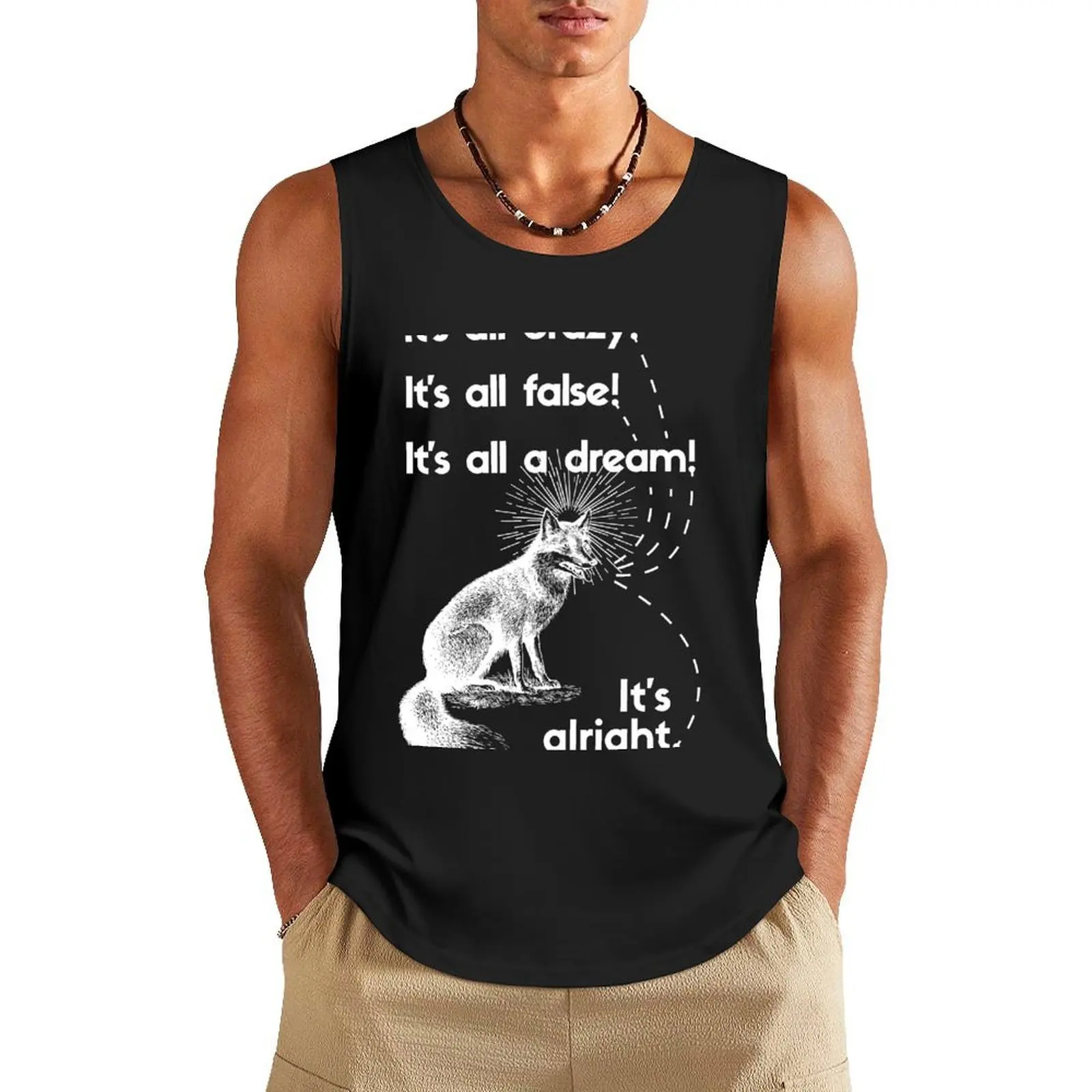 

It's All Crazy - White Tank Top sleeveless gym shirt man fitness gym t-shirts man mens gym clothes Men's t-shirt