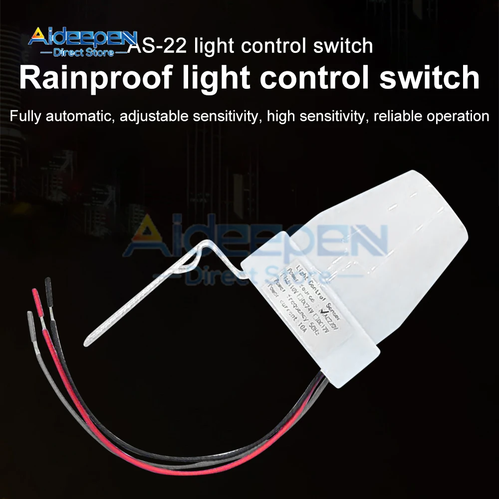 AS-22 Automatic Auto On Off Photocell Street Light Switch 110V 220V 10A Photo Control Photoswitch Sensor Switch Light Controller