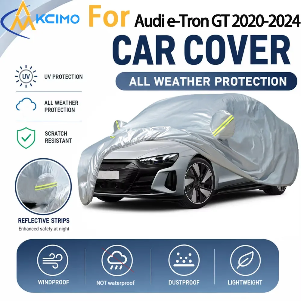 Outdoor Full Exterior Car Cover For Audi e-Tron GT 2020-2024 Durable Weather‑Resistant Sun Snow Dust Proof Auto Protective Cover