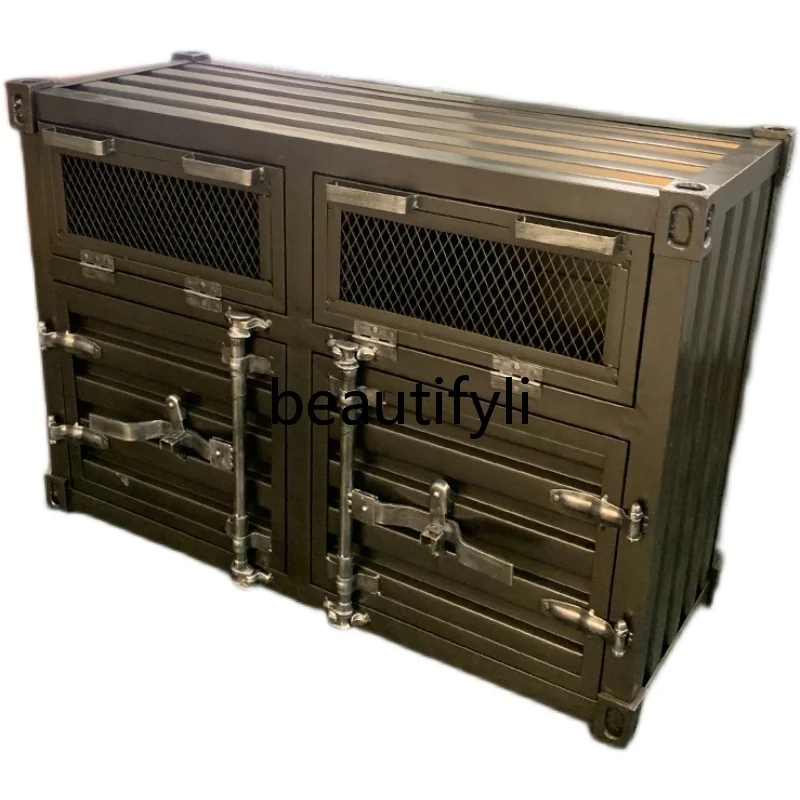 

Vintage Industrial Style Container Sideboard Storage Creative Organizer Entryway Cabinet Shoe Cabinet