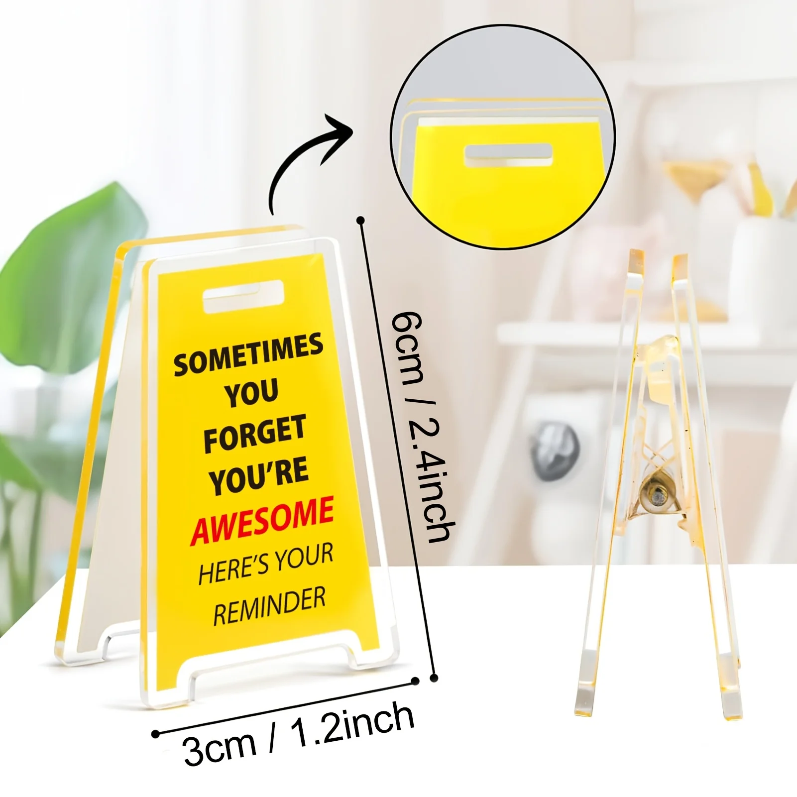 شعار مكتبي أكريليك مضحك "- ملحقات تزيين مكتب غريبة - زخرفة بمشبك مذكرة إبداعي، للأصدقاء والزملاء