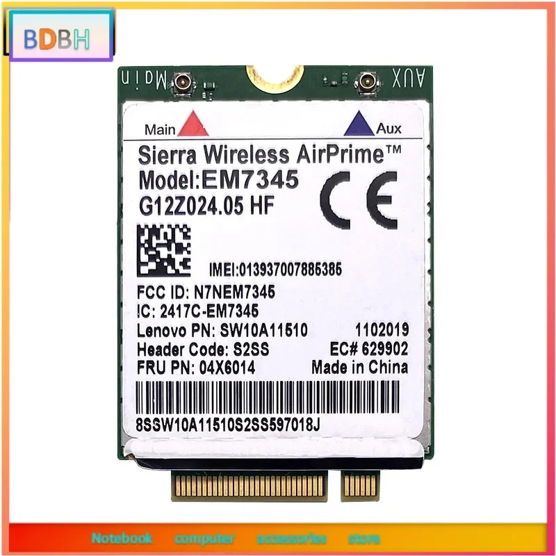 Модуль 4G NGFF BD GOBI5000 EM7345 LTE FRU04X6015 04X6014 для ThinkPad 10 8 WWAN HSPA+ 42 Мбит/с