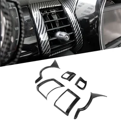 6pcs/Set Carbon Fiber Style Car Dashboard Air Vent Cover Trims For Mini Cooper Hatchback F55 F56 F57 2014‑2021